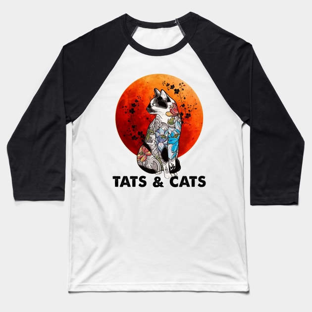 Tats And Cats Baseball T-Shirt by Tiennhu Lamit19